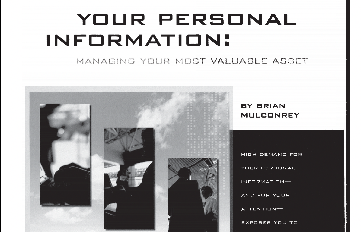 Personal Information Asset Manager Scenario (Futurist Magazine)￼